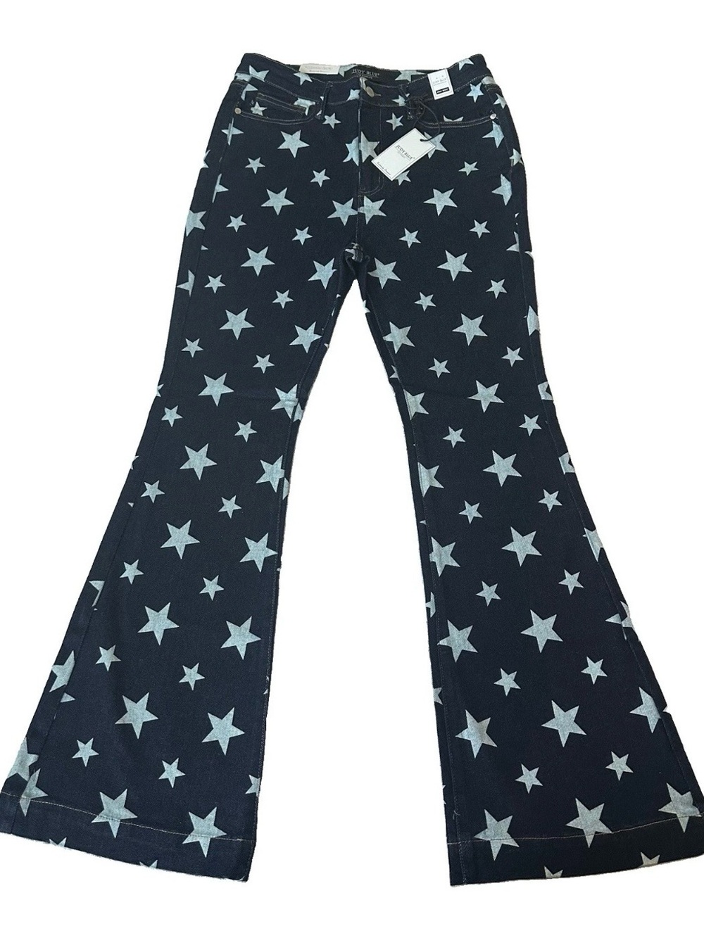 Judy Blue All Over Stars Jeans High Waisted Flare Denim Size 11/30 NWT Festival